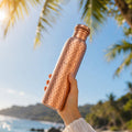 Handmade Brushed & Hammered Copper Water Bottle