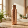 Handmade Brushed & Hammered Copper Ayurvedic Water Bottle