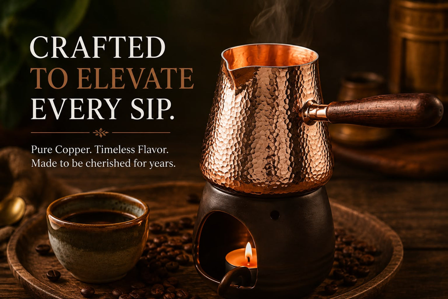 Handcrafted Pure Copper Coffee Pot
